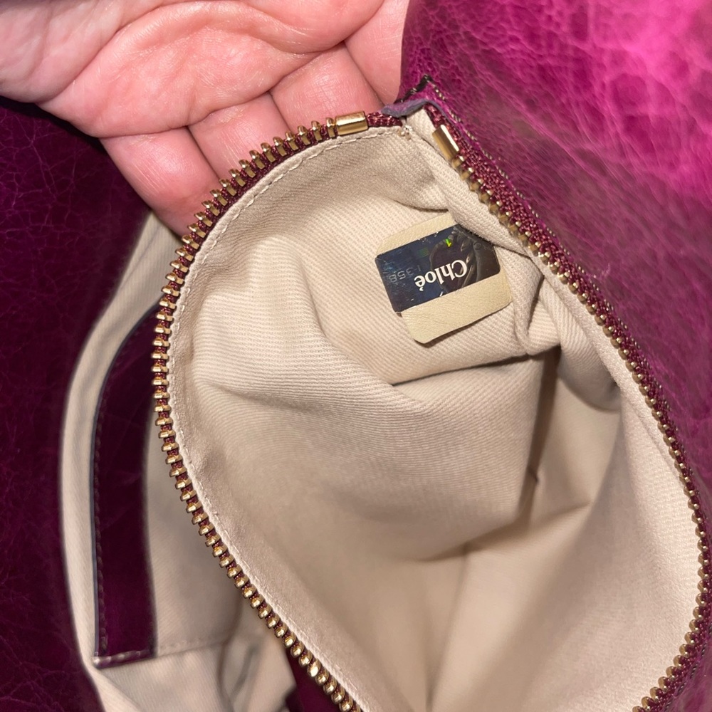 Chloé leather shoulder bag. Purple leather - Picture 17 of 17